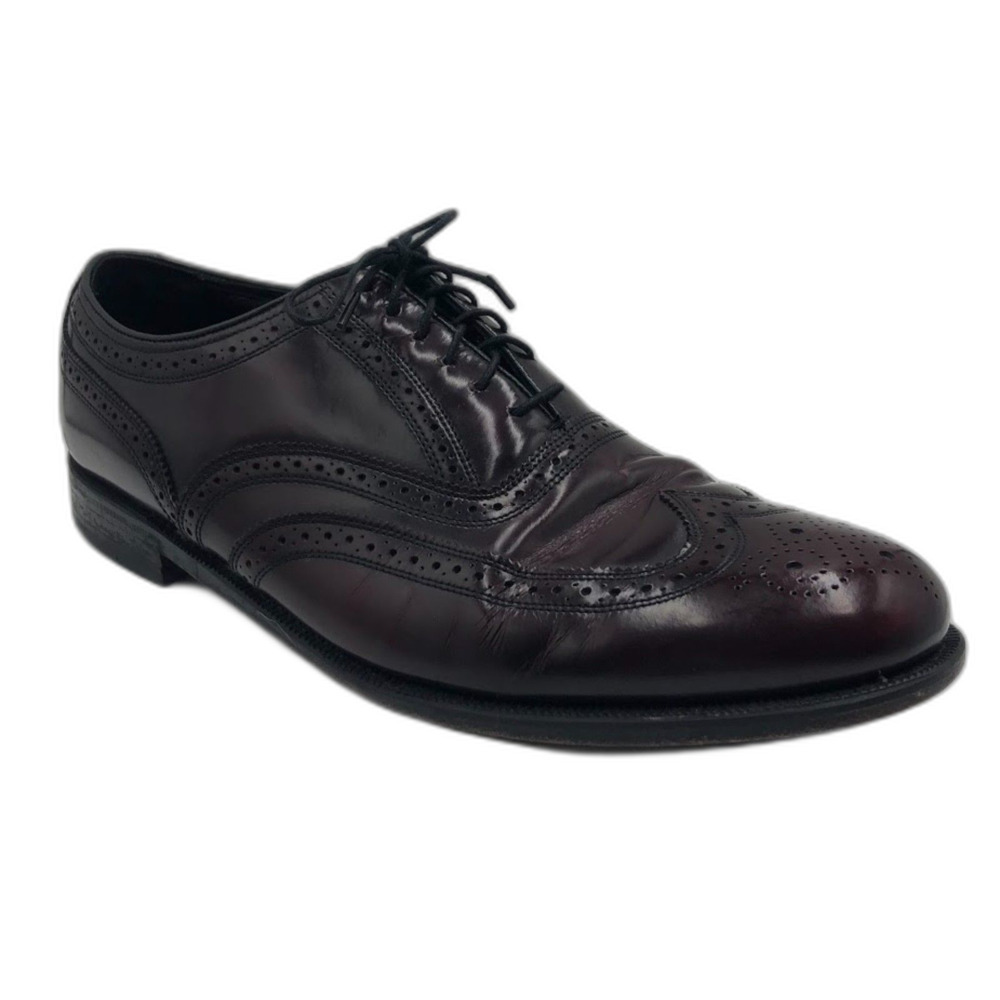Florsheim Men’s Burgundy Leather Wingtip Oxfords Size 12D Vintage